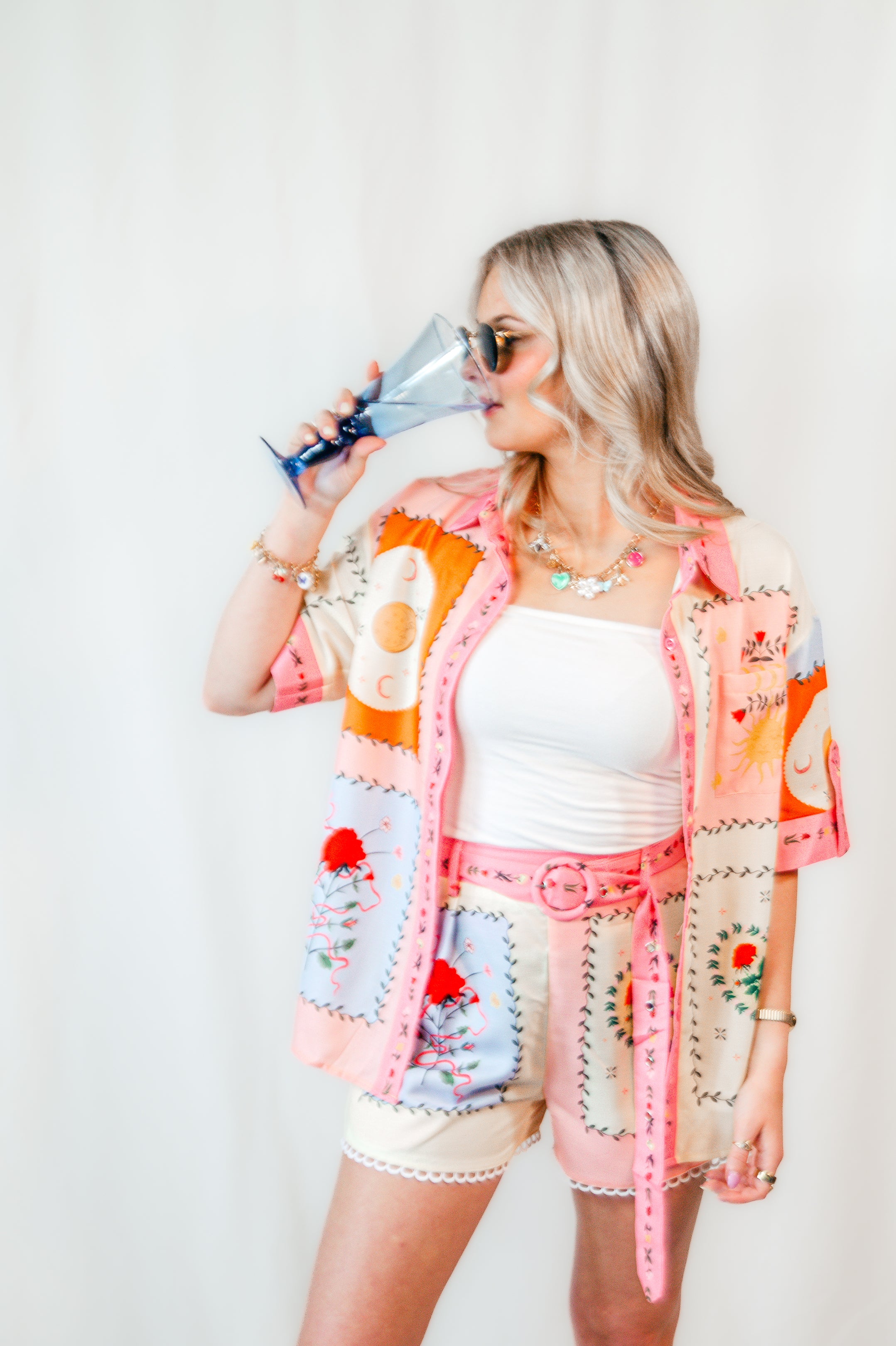 Citrus Summer Linen Shirt and Shorts Set