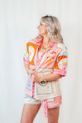 Citrus Summer Linen Shirt and Shorts Set