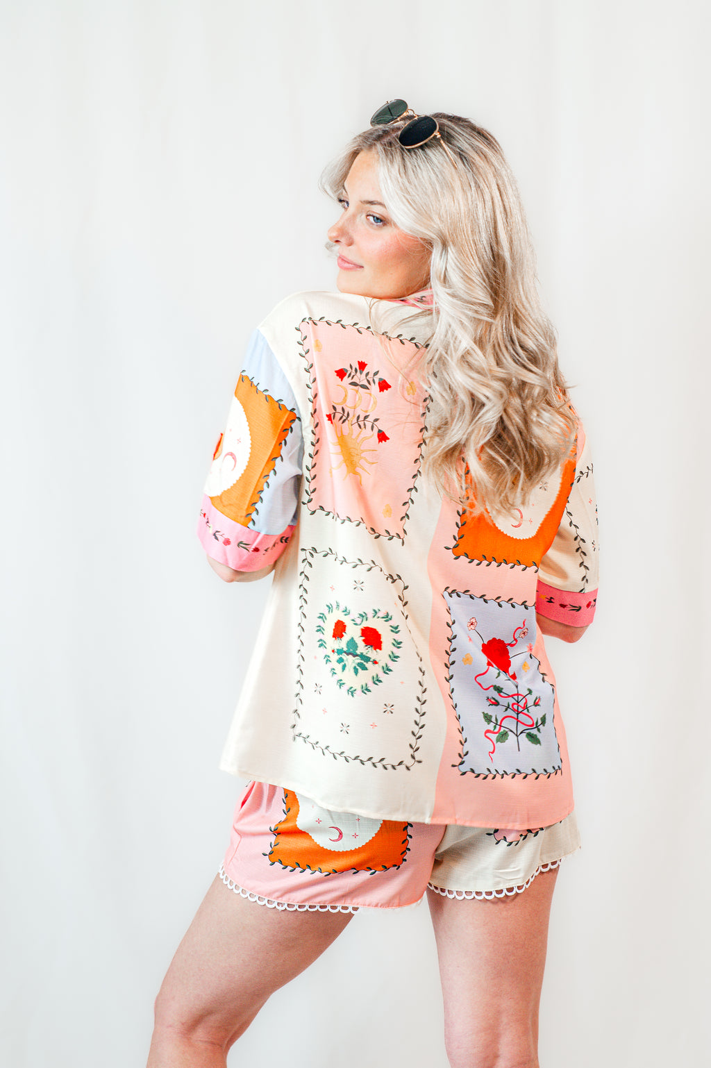 Citrus Summer Linen Shirt and Shorts Set