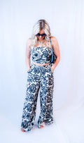 Black & Cream Geometric Matching Linen Set