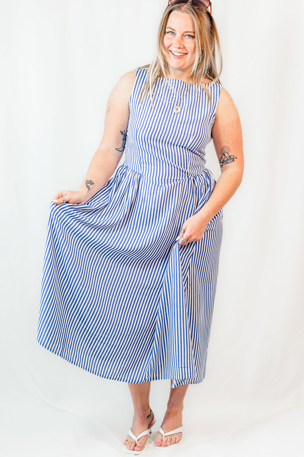 Salty Air Boat Neck Linen Dress