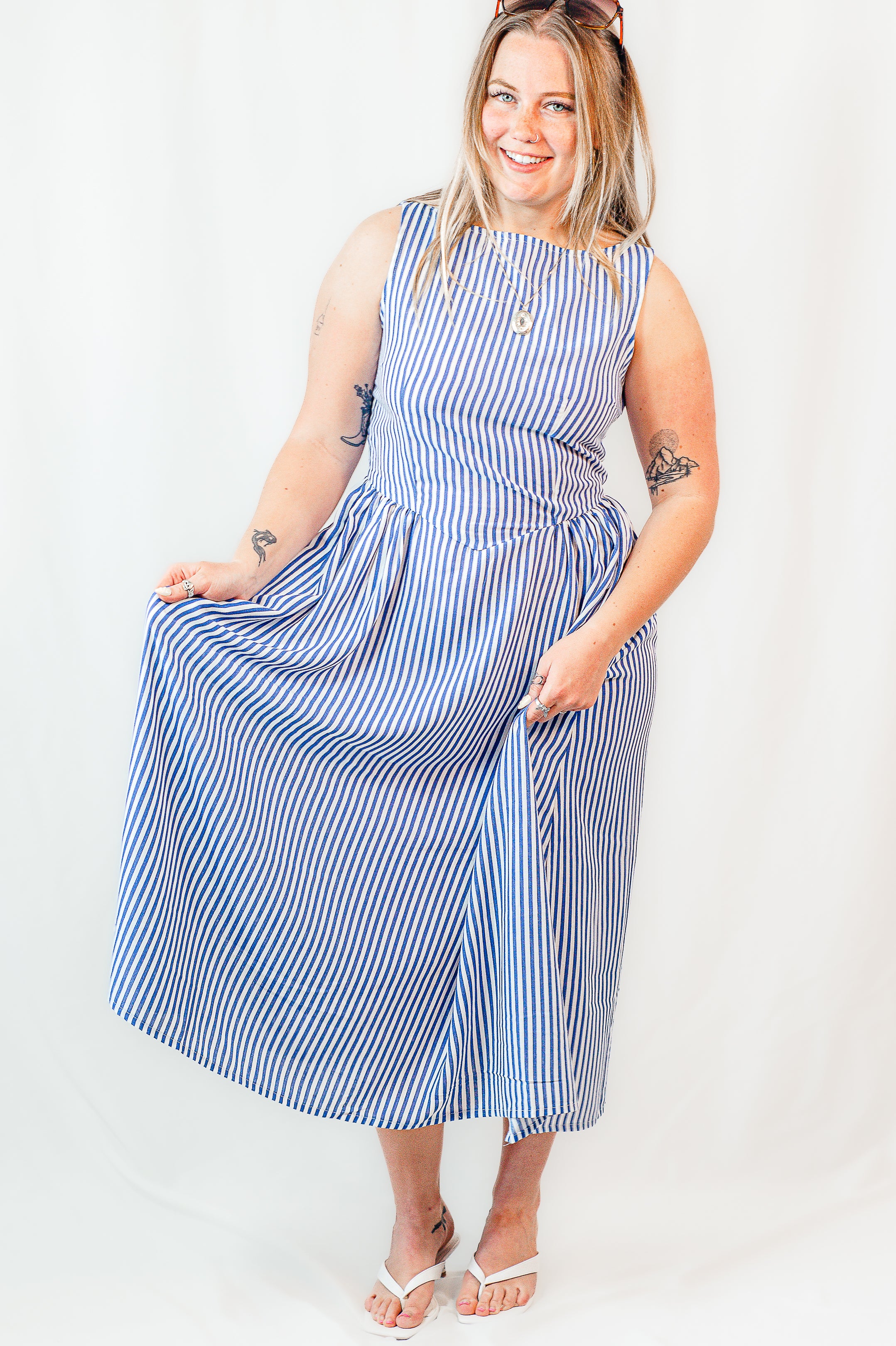 Salty Air Boat Neck Linen Dress