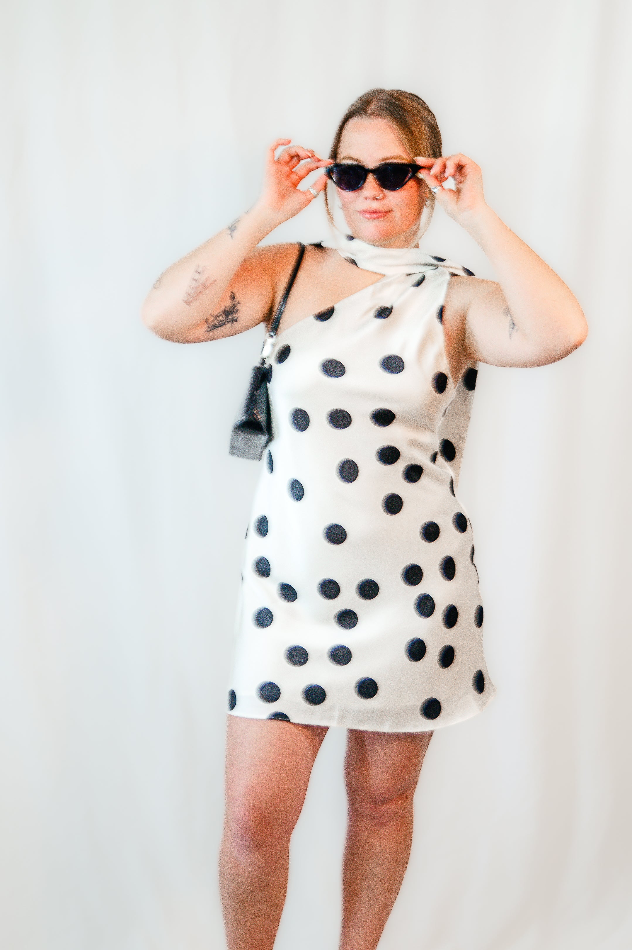 Ivory Garden Scarf Mini Dress