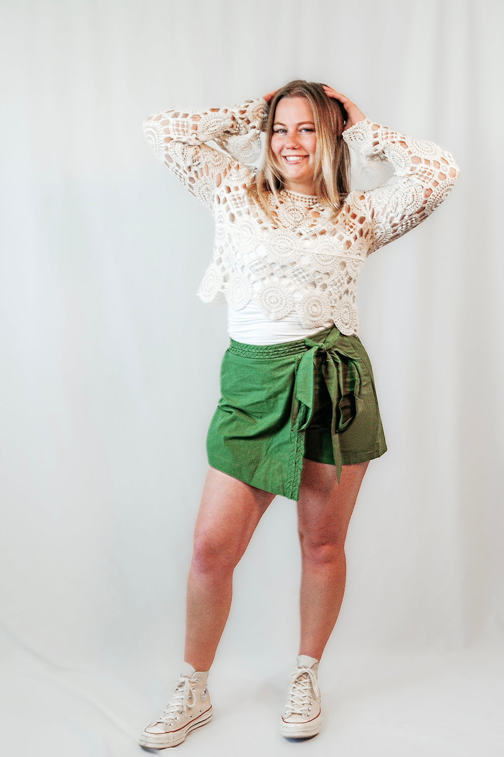 Verdant Moss Wrap Skort