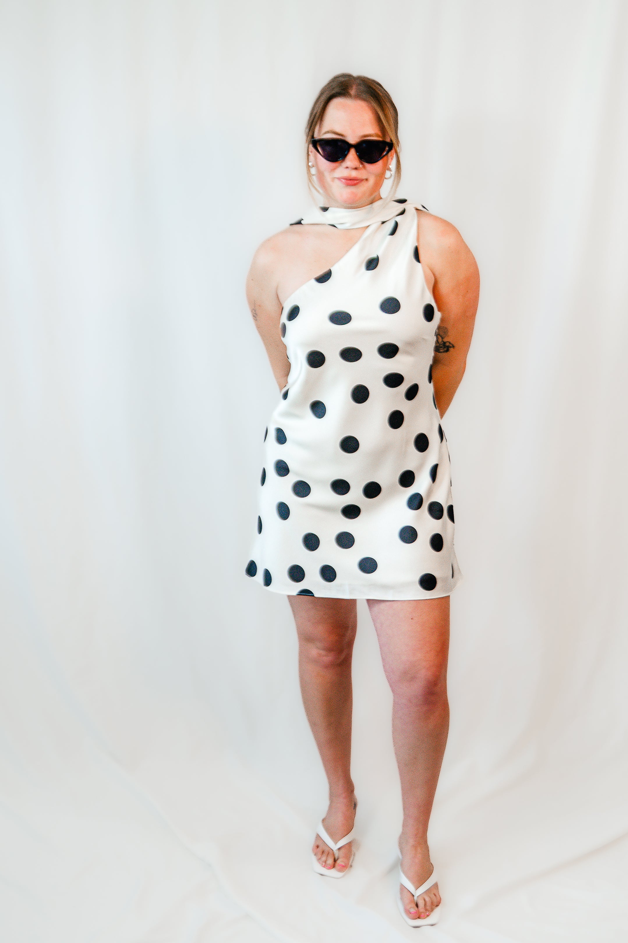 Ivory Garden Scarf Mini Dress