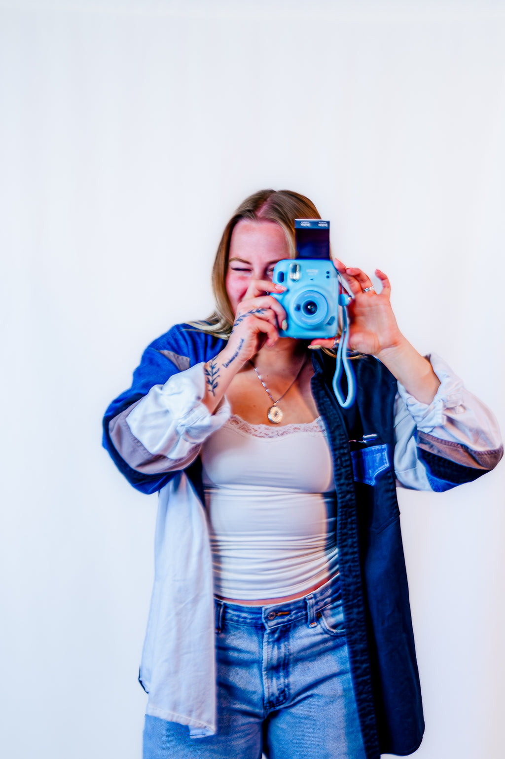 Vintage Denim Multi-Color Button Up
