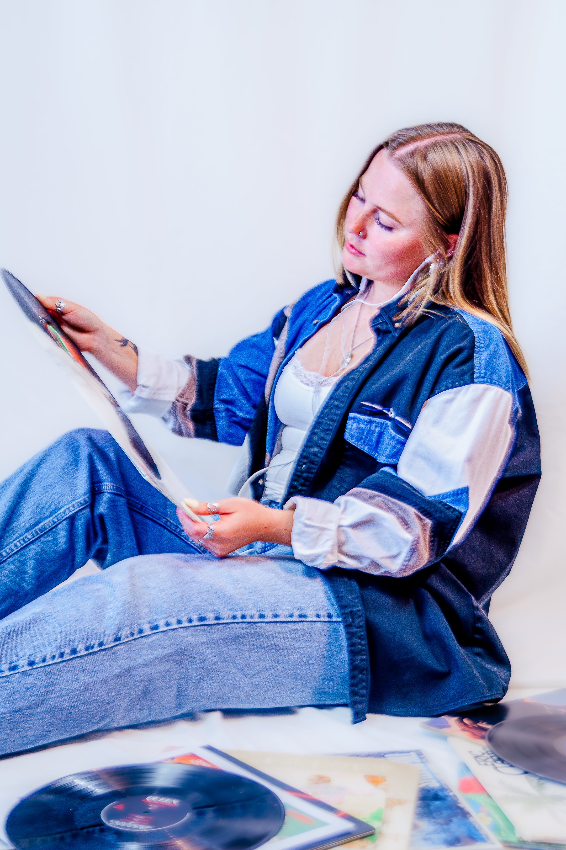 Vintage Denim Multi-Color Button Up