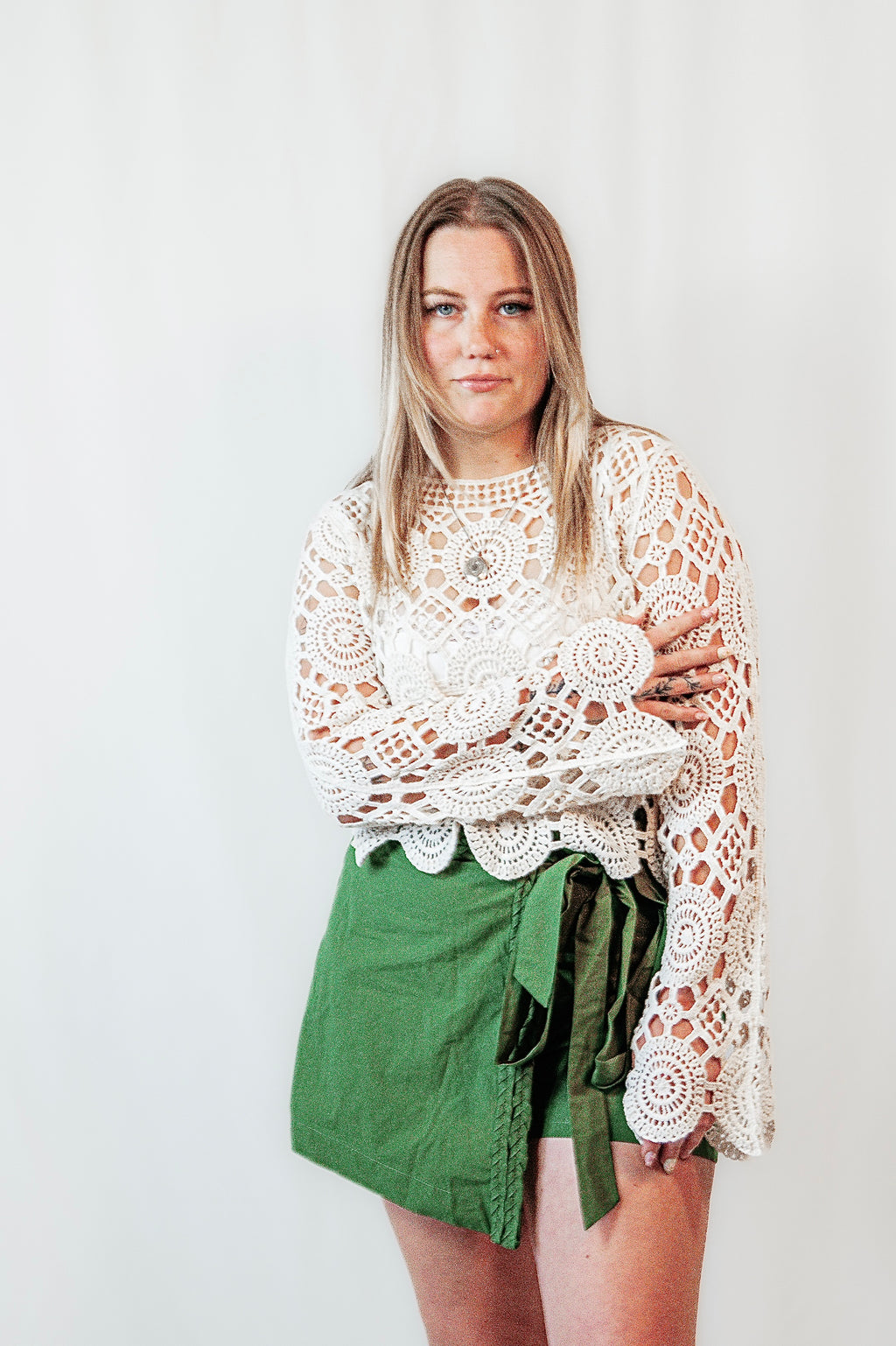 Verdant Moss Wrap Skort