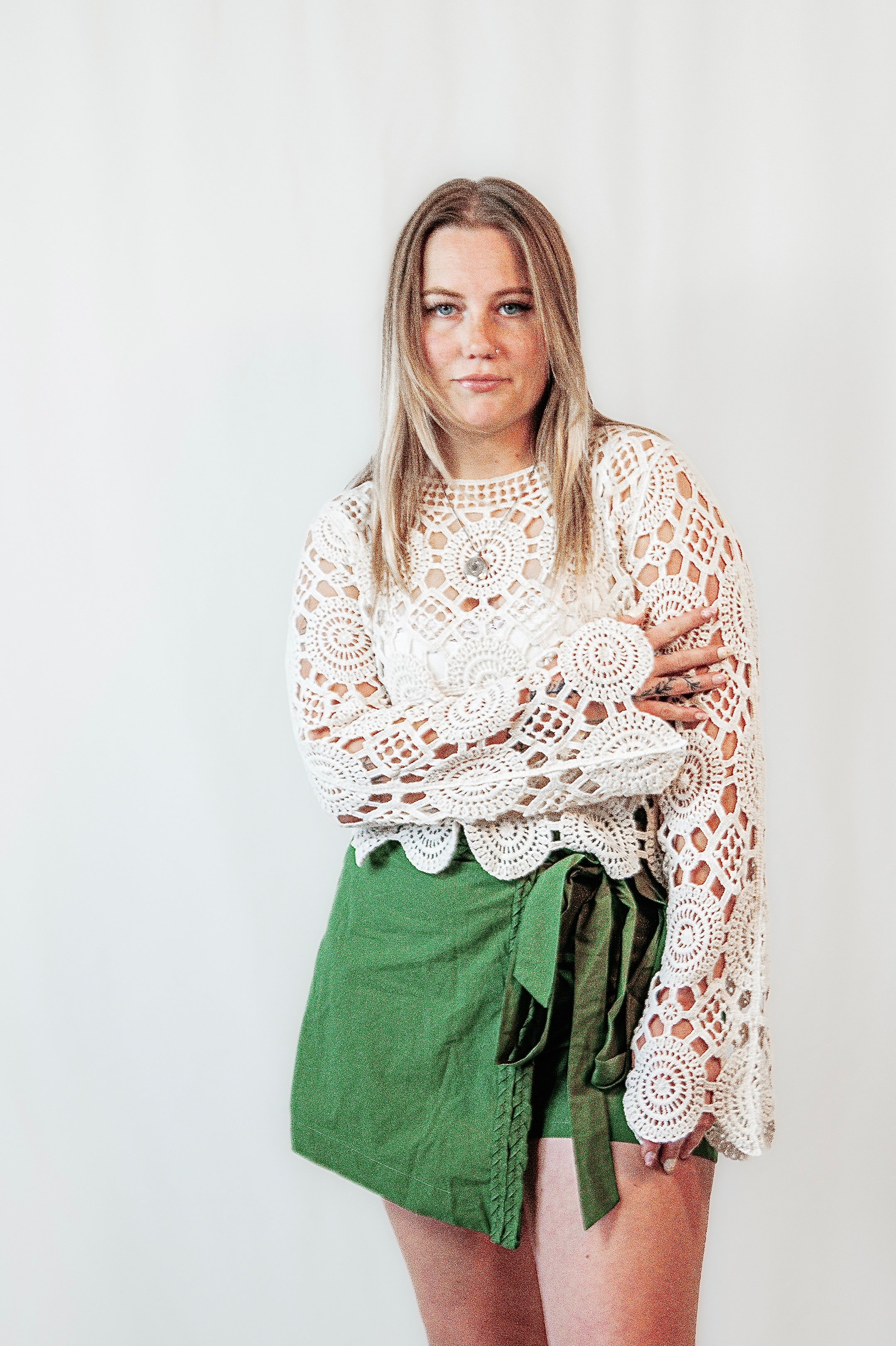 Verdant Moss Wrap Skort