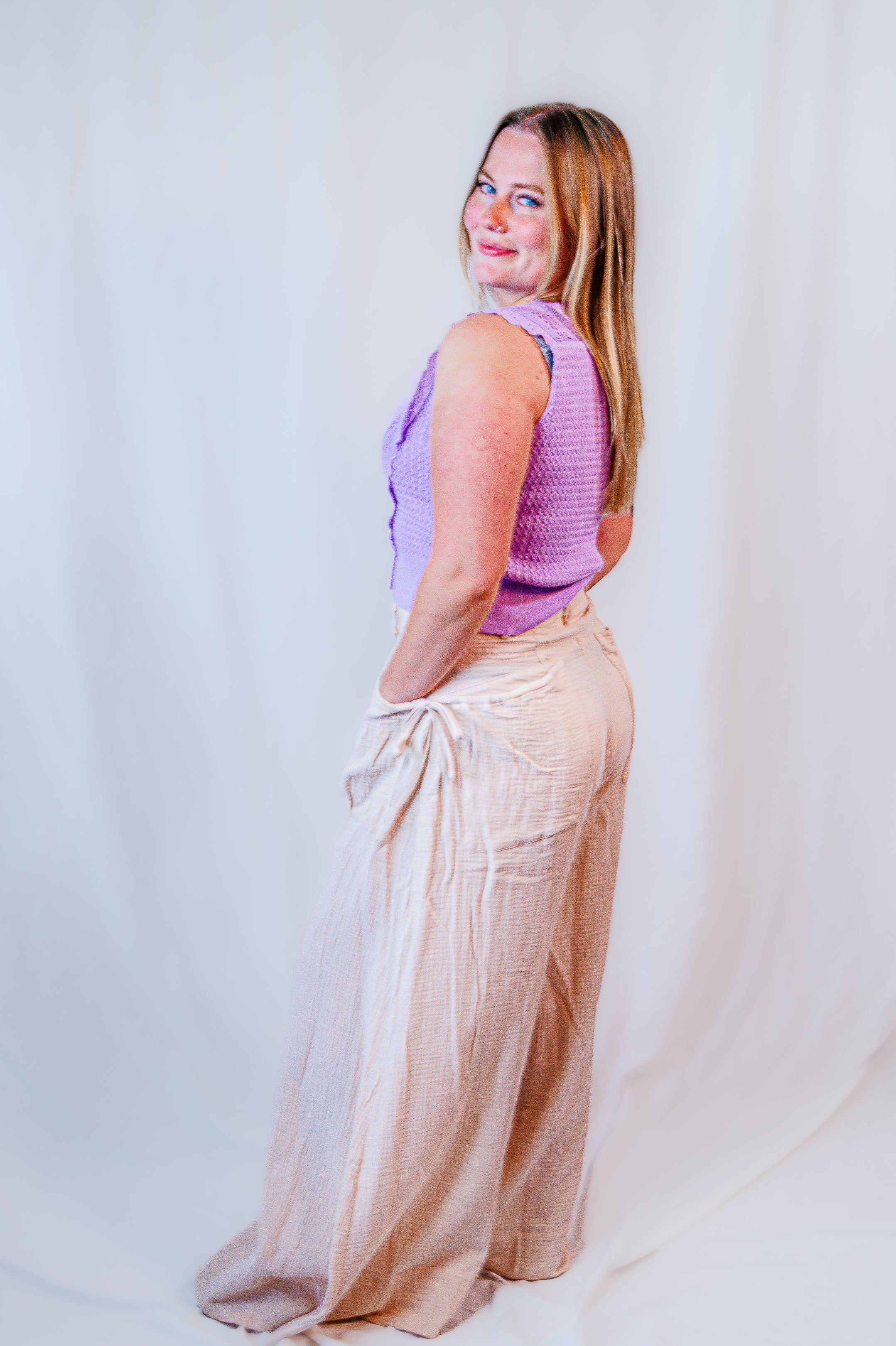 Lavender Fields Lace Tank Top