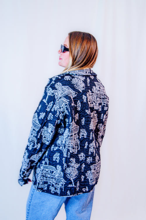 Asian Print Reversible Jacket