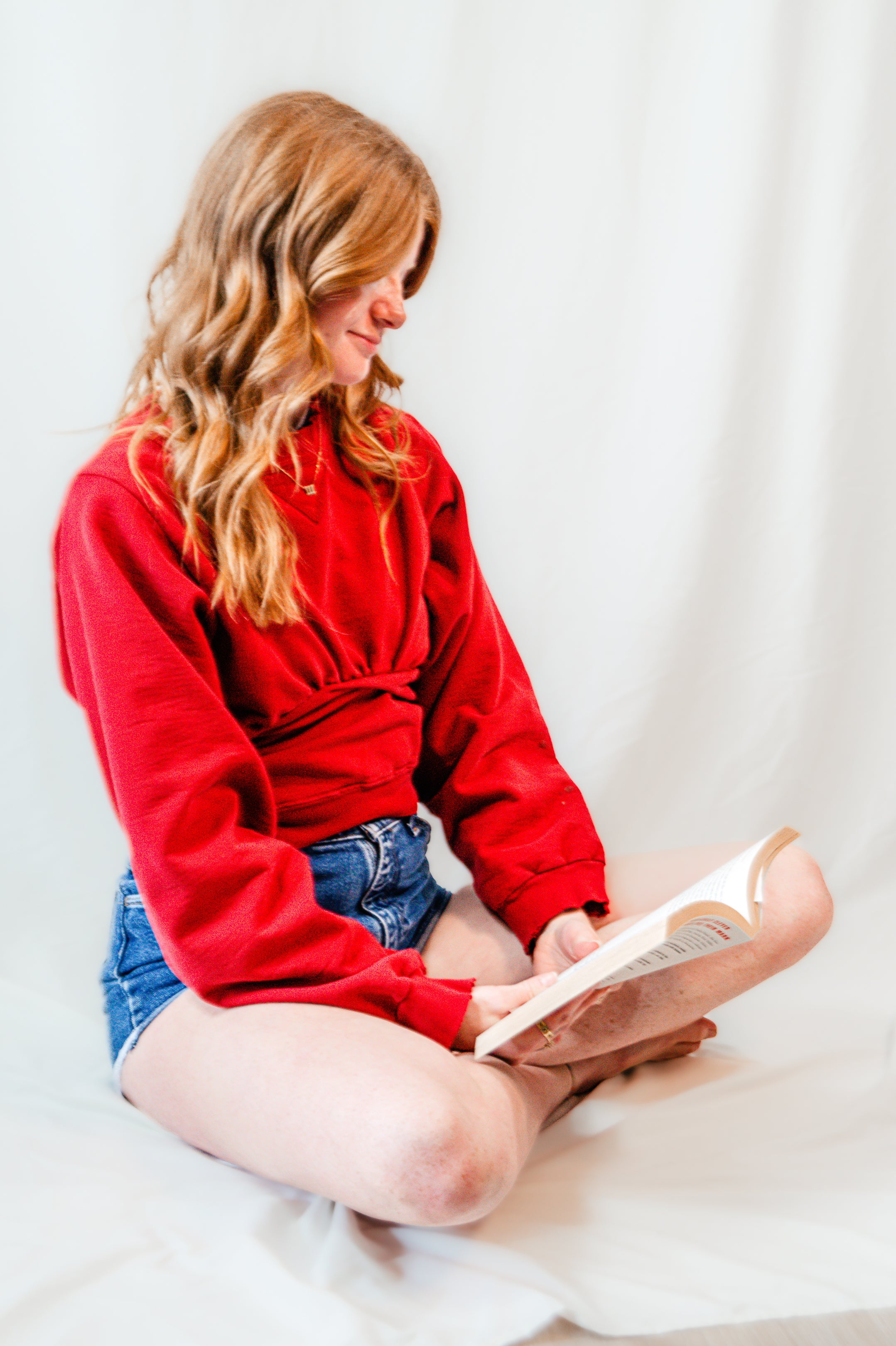 Deep Red Cropped Alternative Sweatshirt