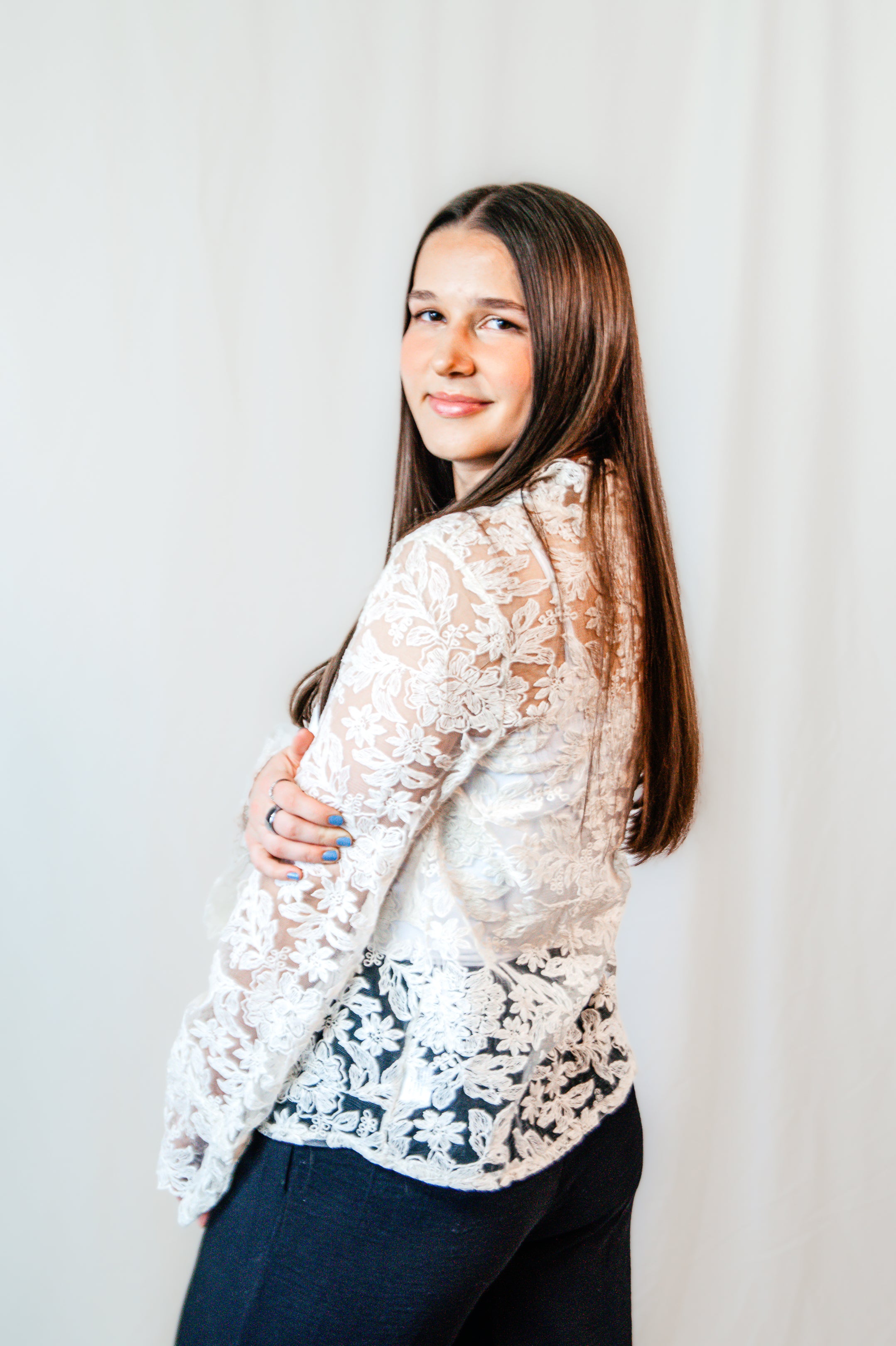 Sunday Bloom Lace Button Up Shirt