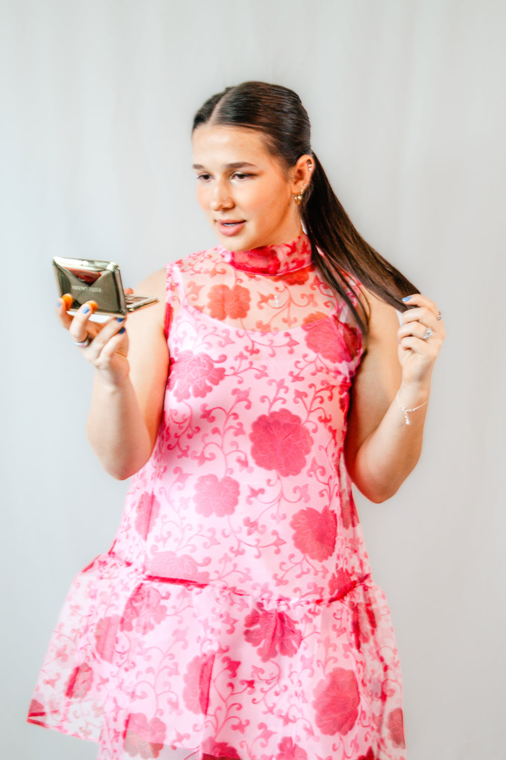Petal Blossom High Neck Mini Dress