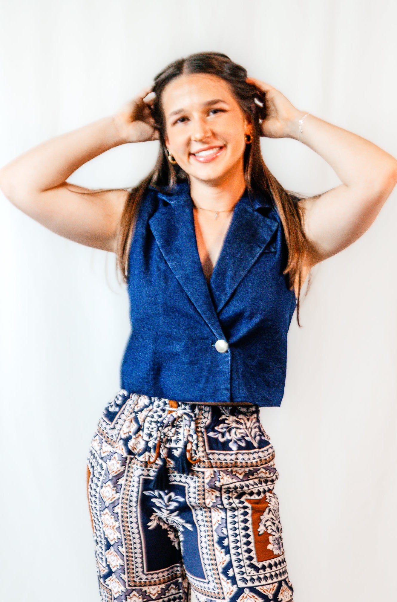 Open Sky Double Breasted Denim Vest