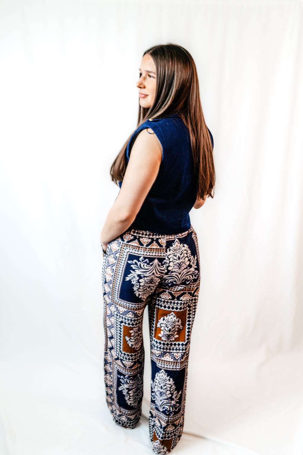 Simple Days Print Wide Leg Pants