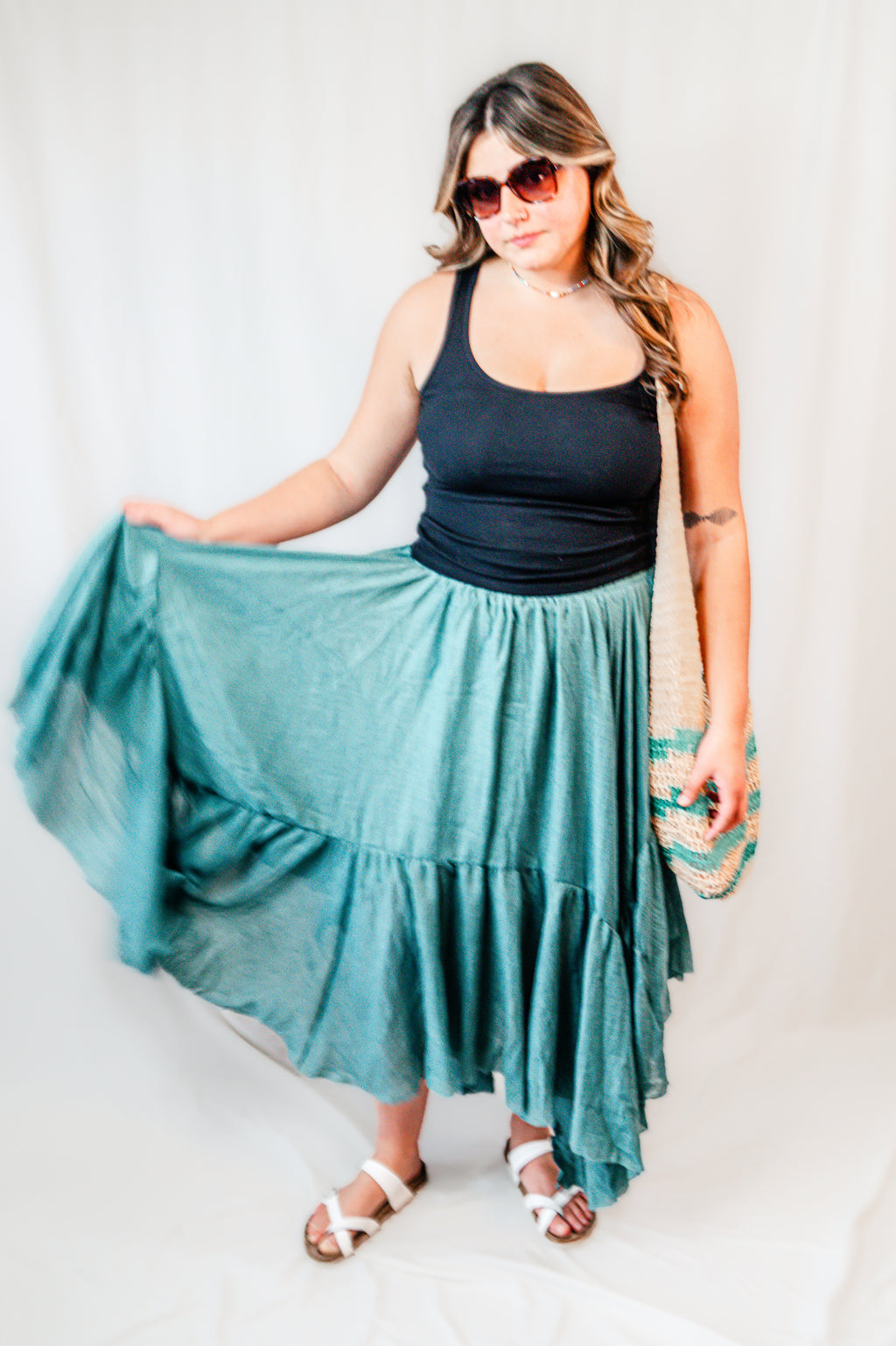 Grassy Forest Asymmetrical Skirt