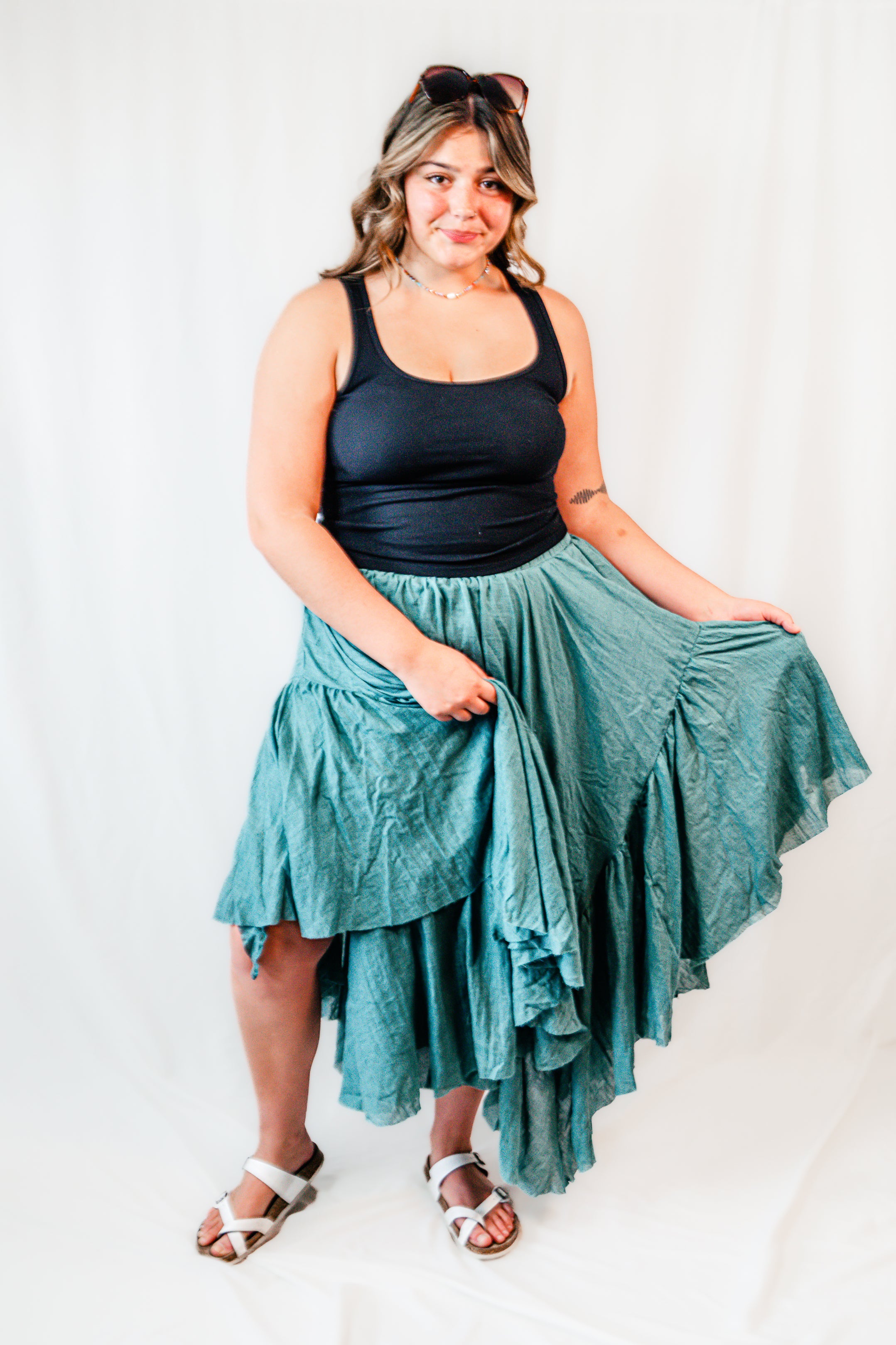 Grassy Forest Asymmetrical Skirt