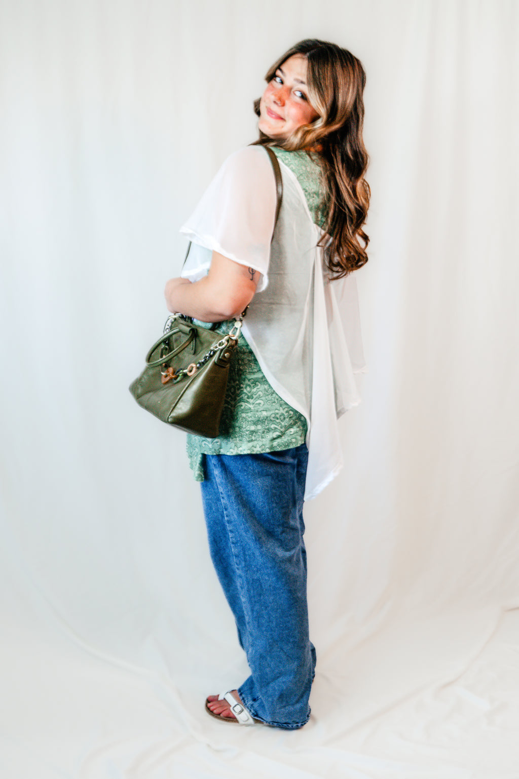Free Flowing Sheer White Shawl Top